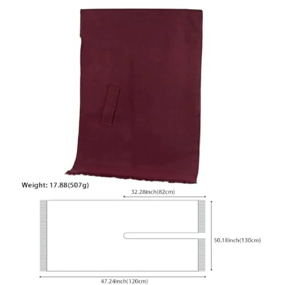 Soft Faux Wool Reversible Poncho Shawl Wrap Blanket Cape Women's